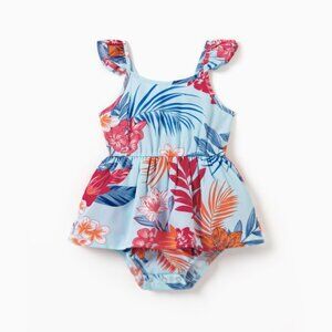 NWT Matching Family Tropical Floral Baby Girl Romper Summer